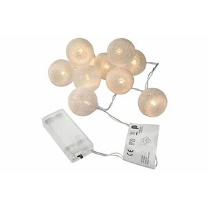 Nexos 57398 LED svetelná dekorácia - háčkovaná guľa - 10 LED teple biela vyobraziť