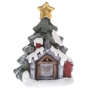 Vianočná dekorácia Svietiaci domček so stromčekom, 12 x 15, 6 x 9, 4 cm, LED vyobraziť