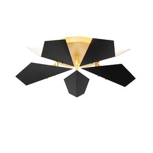 Dizajnové stropné svietidlo čierne so zlatým 5-svetlom - Sinem vyobraziť