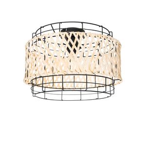 Orientálne stropné svietidlo čierne s bambusom - Irena vyobraziť