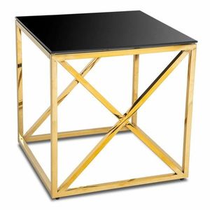 Odkladací stolík Nelja 55 cm čierny/zlatý vyobraziť