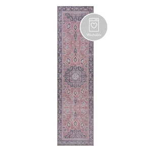 Ružový prateľný koberec behúň 60x230 cm FOLD Somerton – Flair Rugs vyobraziť