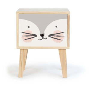 Detský nočný stolík z borovicového dreva The Wild Hug Kitten vyobraziť