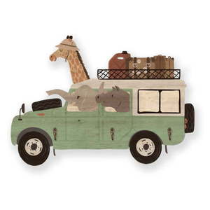 Zelený detský nástenný vešiak Safari Van - Little Nice Things vyobraziť