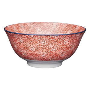 Červená keramická miska Kitchen Craft Floral, ø 16 cm vyobraziť