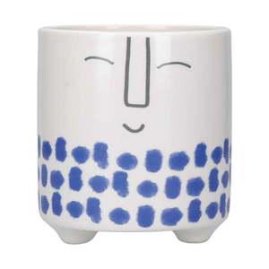 Bielo-modrý keramický hrniec Kitchen Craft Happy Face vyobraziť
