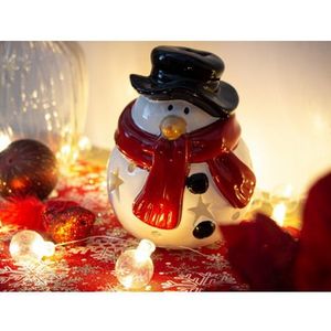 Vianočna dekorácia/svietnik Snehuliak, 14 cm% vyobraziť