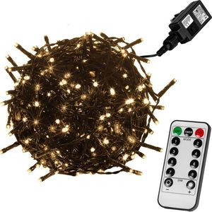 VOLTRONIC® 59754 Vianočné LED osvetlenie 5 m - teple biela 50 LED + ovládač - zelený kábel vyobraziť