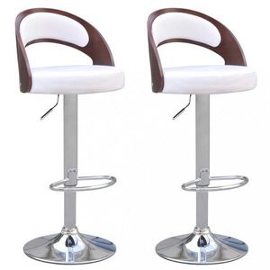 Barové stoličky 2 ks umelá koža / drevo / kov Dekorhome Biela vyobraziť