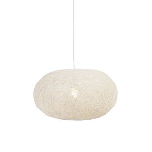 Vidiecka závesná lampa biela 50 cm - Corda Flat vyobraziť