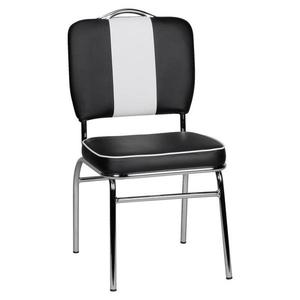 Retro stolička Elivis Čierna/biela vyobraziť