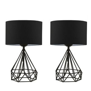 Dve stolné lampy Loure čierne vyobraziť