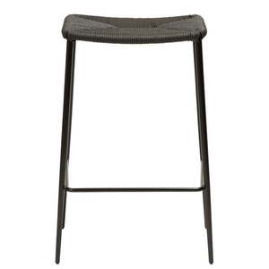 Čierna barová stolička s oceľovými nohami DAN-FORM Stiletto, výška 68 cm vyobraziť
