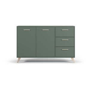 Zelená nízka komoda 140x86 cm Burren - Cosmopolitan Design vyobraziť