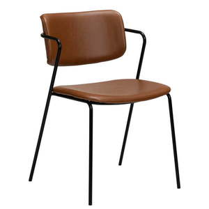 Hnedá stolička z imitácii kože DAN-FORM Denmark Zed vyobraziť