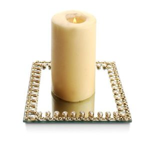 Dekoratívna tácka na sviečky ALISON štvorcový zrkadlo vyobraziť
