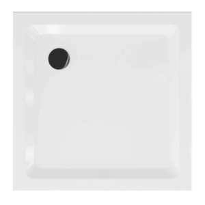 Sprchová vanička s čiernym sifónom 100 x 100 cm biela vyobraziť