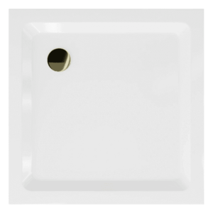 Sprchová vanička so zlatým sifónom 100 x 100 cm biela vyobraziť
