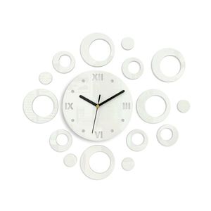 Moderné nástenné hodiny RINGS WHITE white (nalepovacie hodiny na stenu) vyobraziť