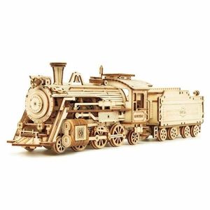 RoboTime drevené 3D puzzle Parná lokomotíva vyobraziť