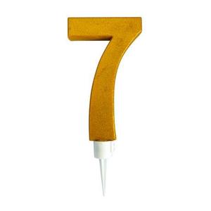 TORO Tortová sviečka číslica "7" TORO zapichovacia 16cm zlatá vyobraziť