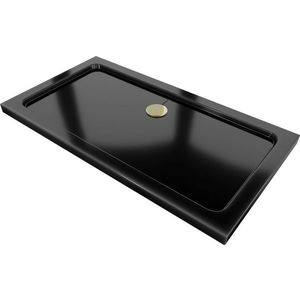 MEXEN/S - Flat sprchová vanička obdĺžniková slim 120 x 70, čierna + zlatý sifón 40707012G vyobraziť