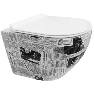 MEXEN - Lena Závesná WC misa vrátane sedátka s slow-slim, z duroplastu, biele so vzorom 30224099 vyobraziť