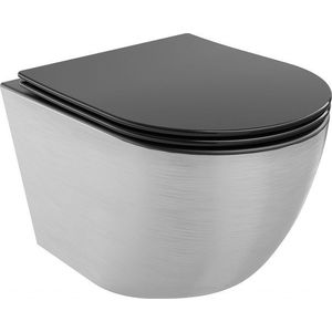 MEXEN - Lena Závesná WC misa vrátane sedátka s slow-slim, duroplast, čierna mat / strieborný vzor 30224073 vyobraziť