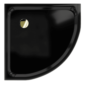 Sprchová vanička MEXEN FLAT so zlatým sifónom 80 x 80 cm čierna vyobraziť