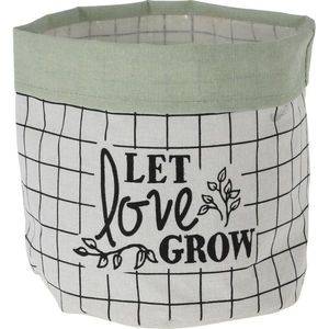 Textilný obal na kvetináč Let Love Grow, 20 x 18 cm, sv. zelená vyobraziť