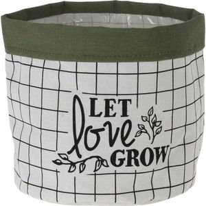 Textilný obal na kvetináč Let Love Grow, 20 x 18 cm, tm. zelená vyobraziť