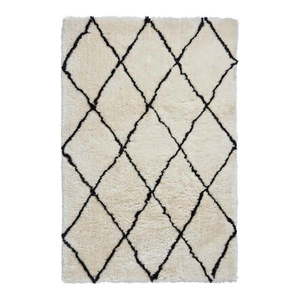 Béžovo-čierny ručne tuftovaný koberec Think Rugs Morocco Ivory & Black, 200 × 290 cm vyobraziť