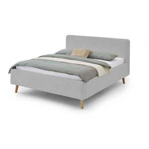 Sivá čalúnená dvojlôžková posteľ s úložným priestorom s roštom 160x200 cm Mattis - Meise Möbel vyobraziť
