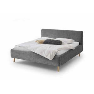 Tmavosivá čalúnená dvojlôžková posteľ s úložným priestorom s roštom 180x200 cm Mattis - Meise Möbel vyobraziť
