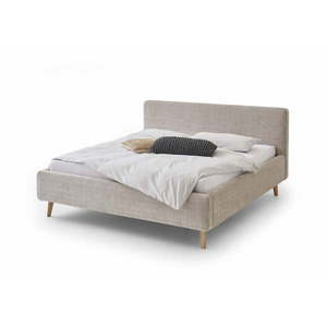 Béžová čalúnená dvojlôžková posteľ s úložným priestorom s roštom 180x200 cm Mattis - Meise Möbel vyobraziť