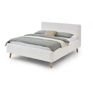 Biela čalúnená dvojlôžková posteľ s úložným priestorom s roštom 160x200 cm Mattis - Meise Möbel vyobraziť