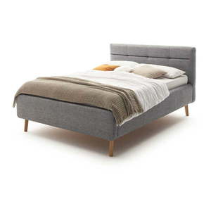 Sivá čalúnená dvojlôžková posteľ s úložným priestorom s roštom 140x200 cm Lotte - Meise Möbel vyobraziť