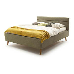 Zelená čalúnená dvojlôžková posteľ s úložným priestorom s roštom 180x200 cm Lotte - Meise Möbel vyobraziť