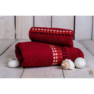 Červený bavlnený uterák 100x50 cm Darwin - My House vyobraziť