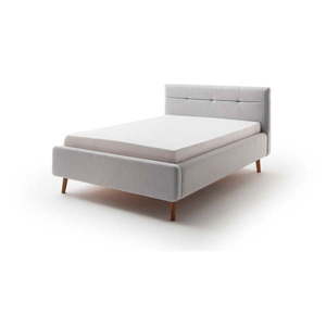 Svetlosivá čalúnená dvojlôžková posteľ s úložným priestorom s roštom 140x200 cm Lotte - Meise Möbel vyobraziť
