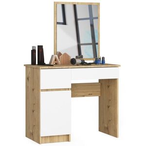Kozmetický stolík so zrkadlom P-2/SL dub artisan/biely ľavý vyobraziť