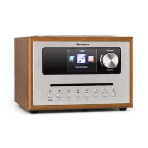 Auna Silver Star CD Cube, rádio, bluetooth, HCC displej, drevo, hnedé vyobraziť