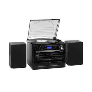 Auna 388-DAB+, stereo systém, 20 W max., platne, CD, kazety, BT, FM/DAB+, USB, čierny vyobraziť