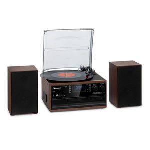 Auna Oakland DAB Plus, retro stereo systém, DAB+/FM, BT funkcia, vinyl, CD prehrávač, kazetový prehrávač. vrátane reproduktorov vyobraziť