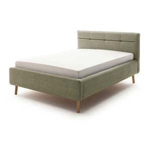 Zelená čalúnená dvojlôžková posteľ s úložným priestorom s roštom 140x200 cm Lotte - Meise Möbel vyobraziť