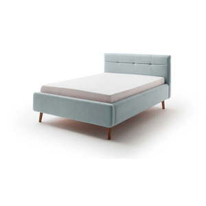 Svetlomodrá čalúnená dvojlôžková posteľ s úložným priestorom s roštom 140x200 cm Lotte - Meise Möbel vyobraziť