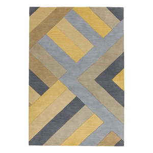 Sivo-žltý koberec Asiatic Carpets Big Zig, 120 x 170 cm vyobraziť