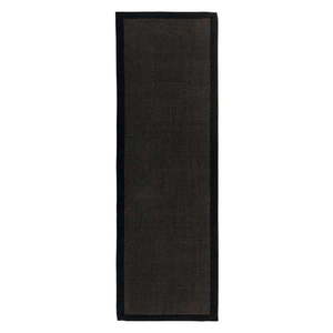 Čierny koberec behúň 240x68 cm Sisal - Asiatic Carpets vyobraziť