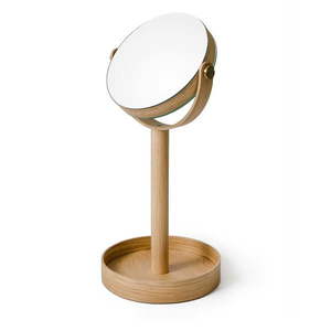 Kozmetické zväčšovacie zrkadlo s dreveným rámom ø 19, 5 cm Magnify – Wireworks vyobraziť
