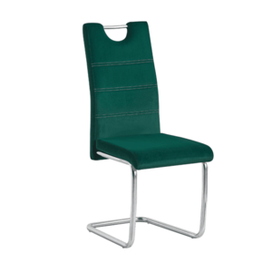 TEMPO KONDELA Abira New jedálenská stolička zelená / chróm vyobraziť